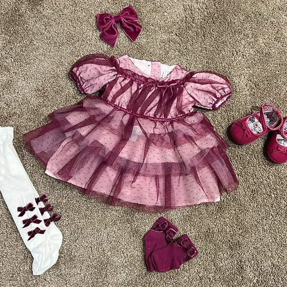 janie and jack pink tulle dress Girl Veil Rose Rainbow Tiered Tulle Dress by Janie and Jack